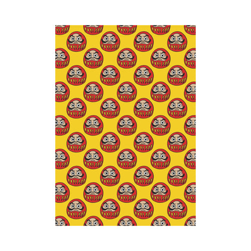 Daruma japanese wooden doll yellow background House Flag Garden Flag