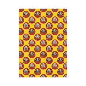 Daruma japanese wooden doll yellow background House Flag Garden Flag