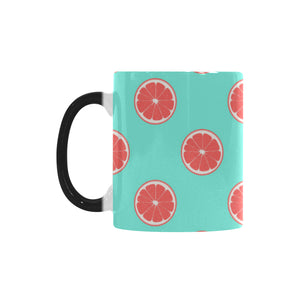 Grapefruit green background Morphing Mug Heat Changing Mug