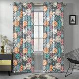 Gear Pattern Print Design 05 Gauze Curtain