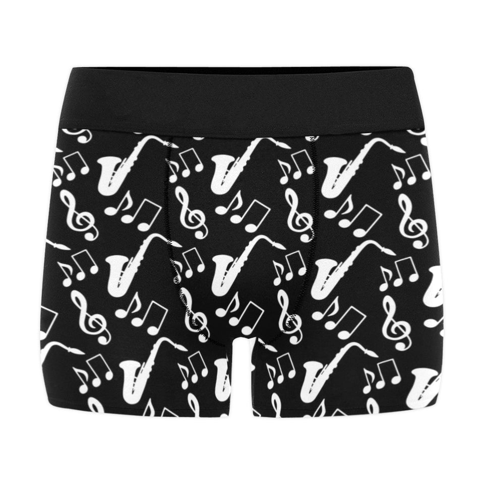 Saxophone music notes treble clef black white them Men's All Over Print Boxer Briefs Men's Underwear