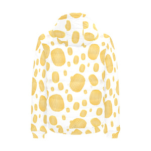 Potato Chips Pattern Print Design 03 Men's Padded Hooded Jacket