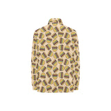 Hamburger Pattern Print Design 01 Women's Long Sleeve Polo Shirt