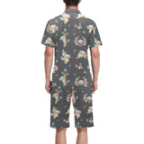 Cute koala pattern Men's V-Neck Short Pajama Set