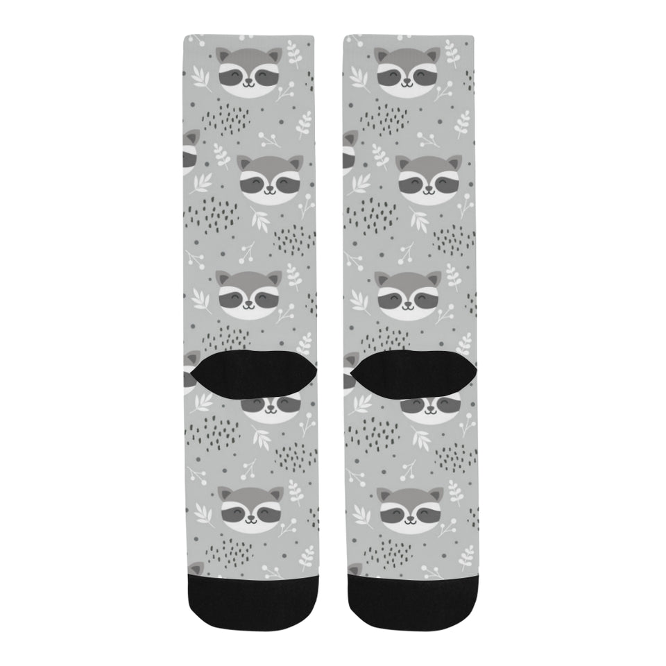 Cute raccoons leaves dot Crew Socks