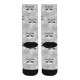 Cute raccoons leaves dot Crew Socks