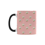 Cute hamster cheese pattern pink background Morphing Mug Heat Changing Mug