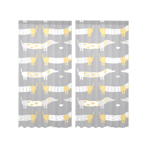 Cute dachshund dog pattern Gauze Curtain