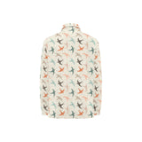 Swallow Pattern Print Design 02 Women's Long Sleeve Polo Shirt