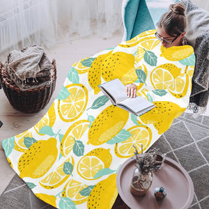 lemon design pattern Blanket Robe with Sleeves