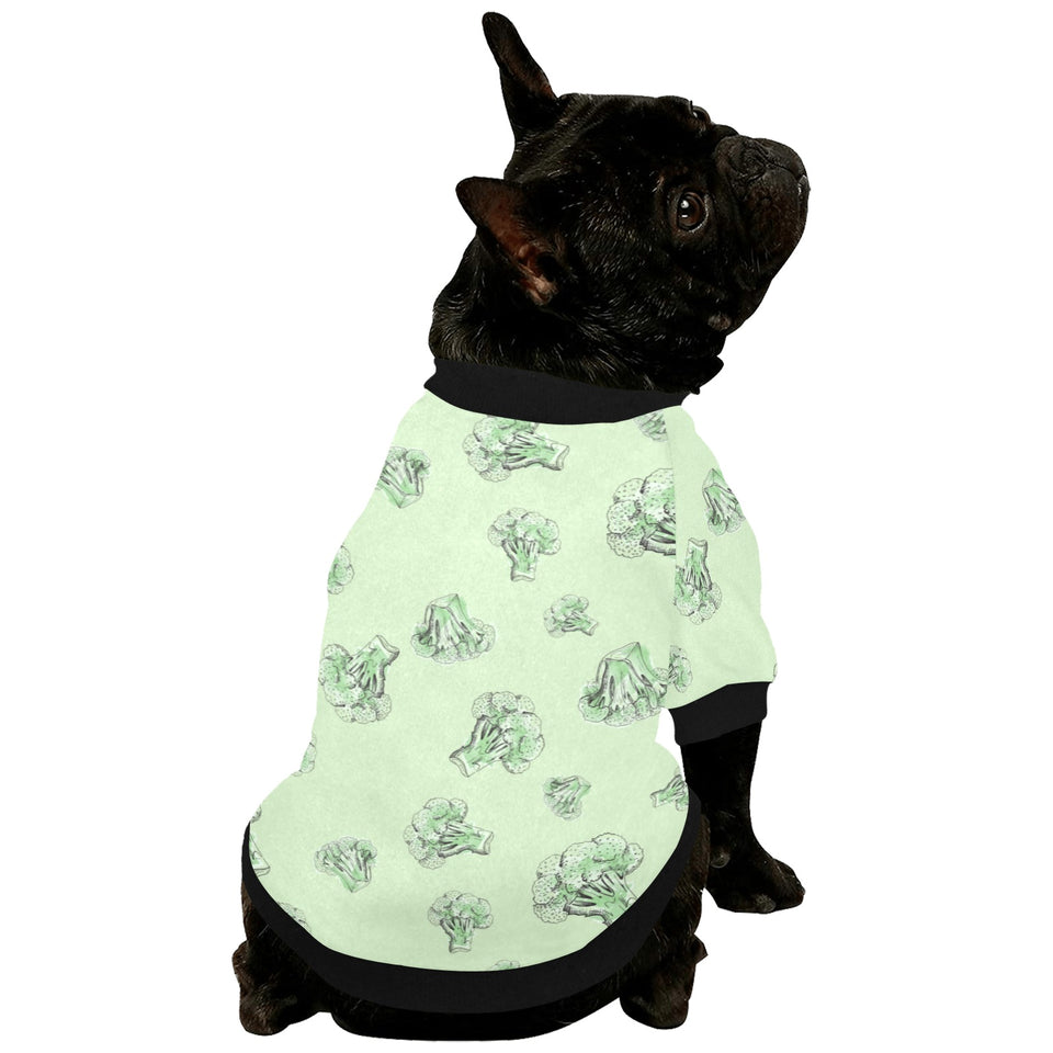 broccoli sketch pattern All Over Print Pet Dog Round Neck Fuzzy Shirt