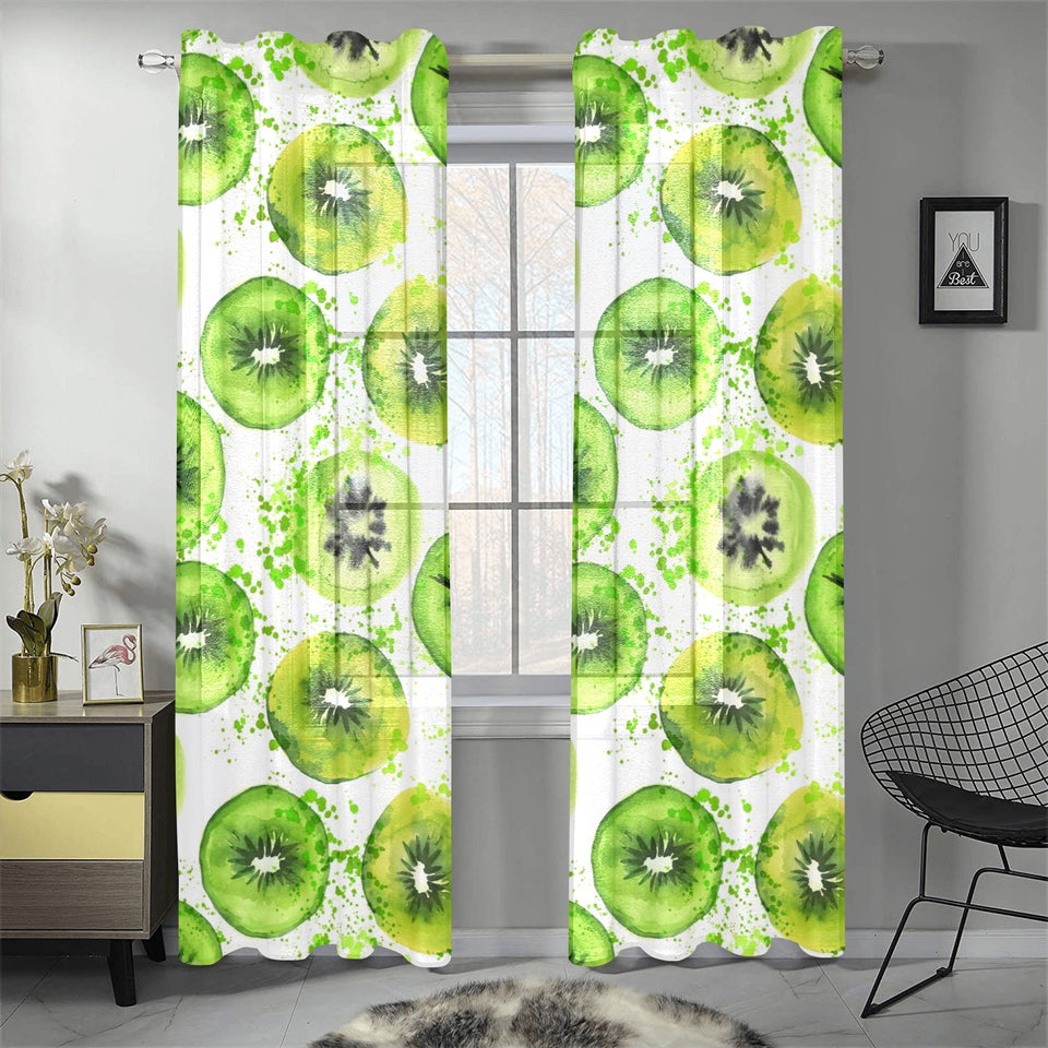 Watercolor kiwi pattern Gauze Curtain