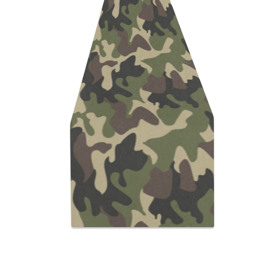Dark Green camouflage pattern Table Runner