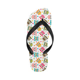 Color cute owl pattern Unisex Flip Flops