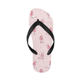 Poodle dog pink color theme Unisex Flip Flops