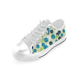 blueberry flower pattern Men's Low Top Shoes White