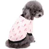 Poodle dog pink color theme All Over Print Pet Dog Round Neck Fuzzy Shirt