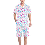Darts Pattern Print Design 01 Men's V-Neck Short Pajama Set