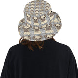 Happy pug pattern Unisex Bucket Hat
