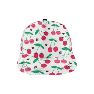 cherry pattern white background All Over Print Snapback Cap