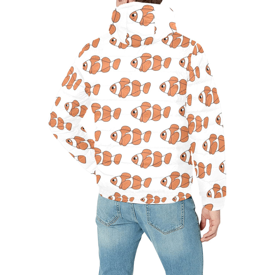 Clown Fish Pattern Print Design 05 Men's Padded Hooded Jacket