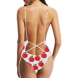 red apples white background Women's One-Piece Swimsuit