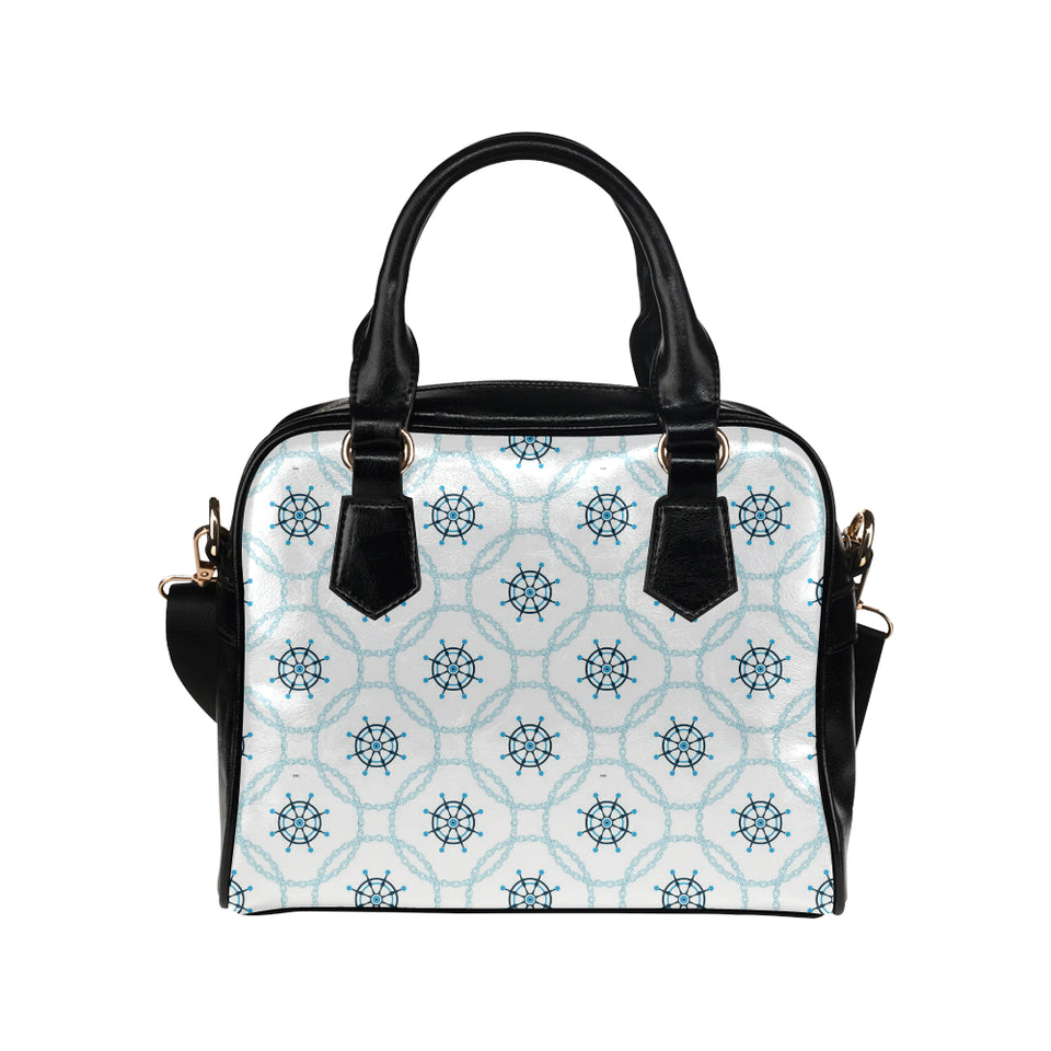 nautical steering wheel chain Shoulder Handbag