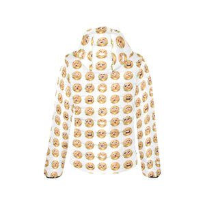 Hamburger Pattern Print Design 04 Women's Padded Hooded Jacket