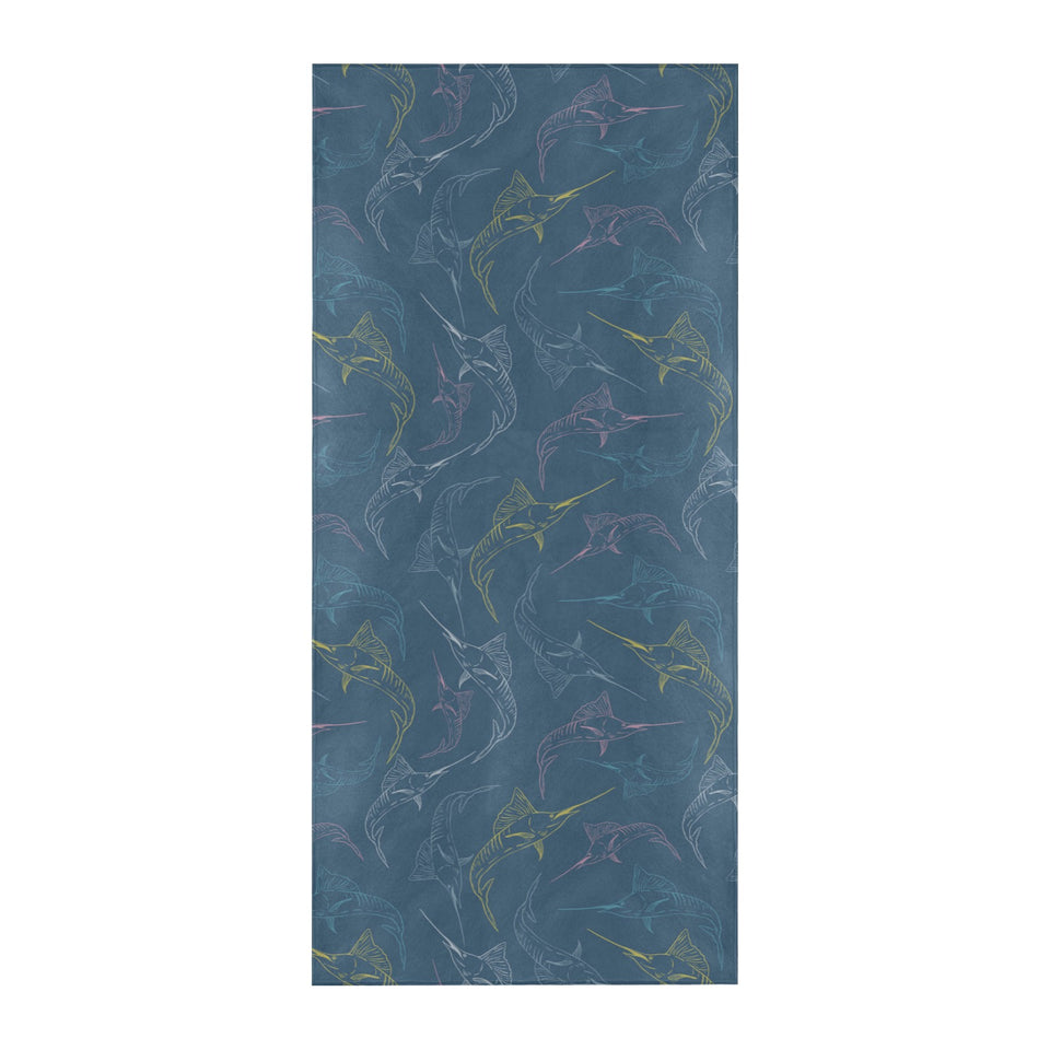Swordfish Pattern Print Design 02 Beach Towel
