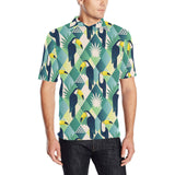 Toucan tropical leaves design pattern Men's All Over Print Polo Shirt