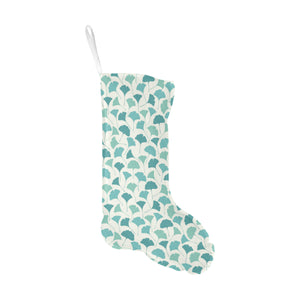 Green ginkgo leaves pattern Christmas Stocking