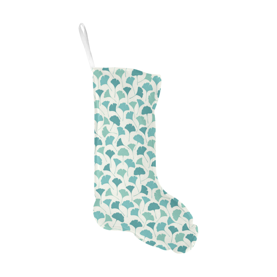 Green ginkgo leaves pattern Christmas Stocking