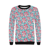 3D sakura cherry blossom pattern Women's Crew Neck Sweatshirt