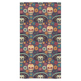 Sugar skulls flower maxican pattern Bath Towel