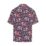 Elephant indian style ornament pattern Men's All Over Print Hawaiian Shirt