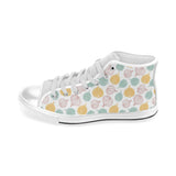 colorful onions white background Men's High Top Canvas Shoes White