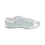 Watercolor Tulips pattern Men's Low Top Shoes White