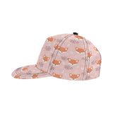 Cute fox pattern pink background All Over Print Snapback Cap