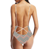 zigzag chevron striped pattern Women's One-Piece Swimsuit
