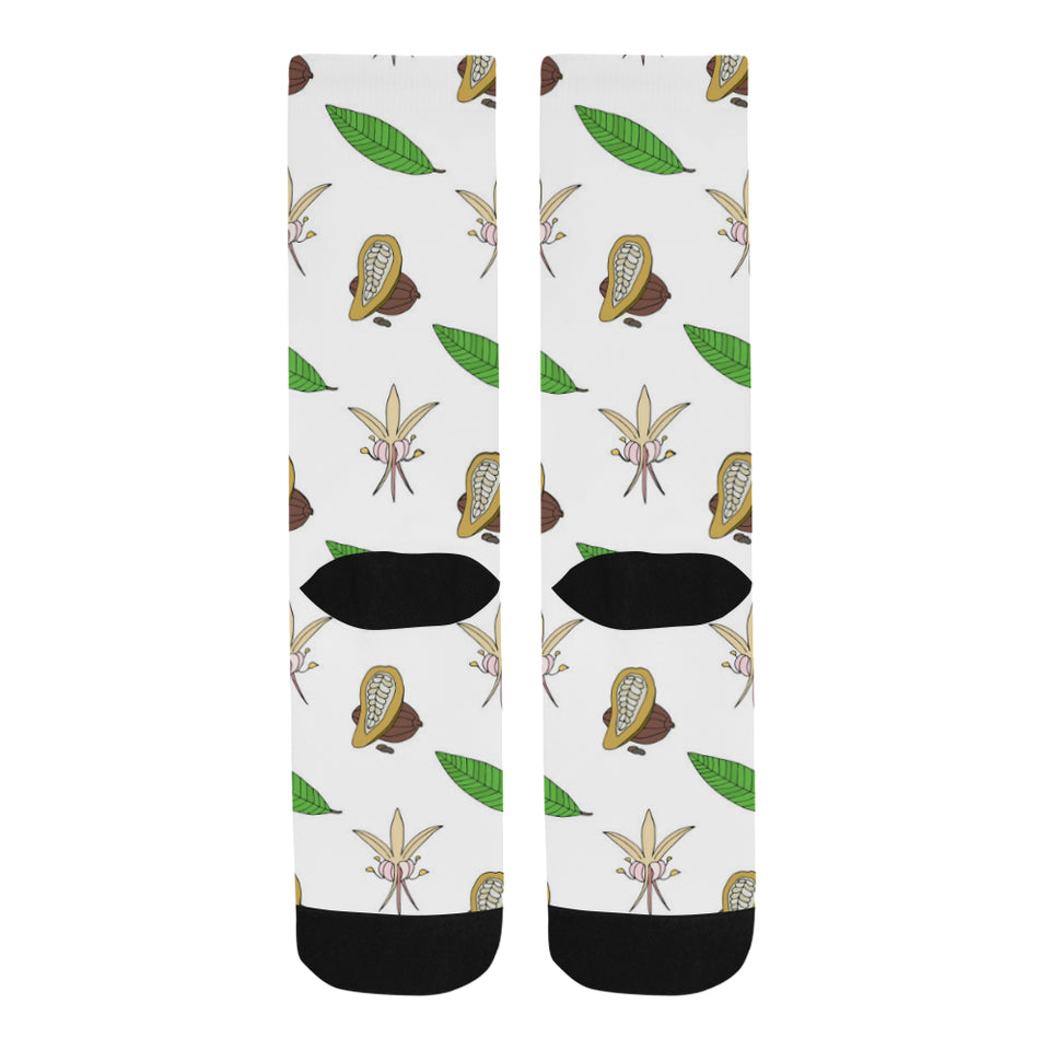 Color hand drawn cacao pattern Crew Socks