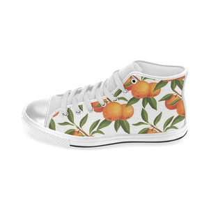 Oranges pattern background Women's High Top Canvas Shoes White