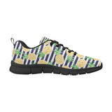 Pineapples pattern striped background Women's Sneaker Shoes