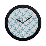 Watercolor starfish pattern Elegant Black Wall Clock