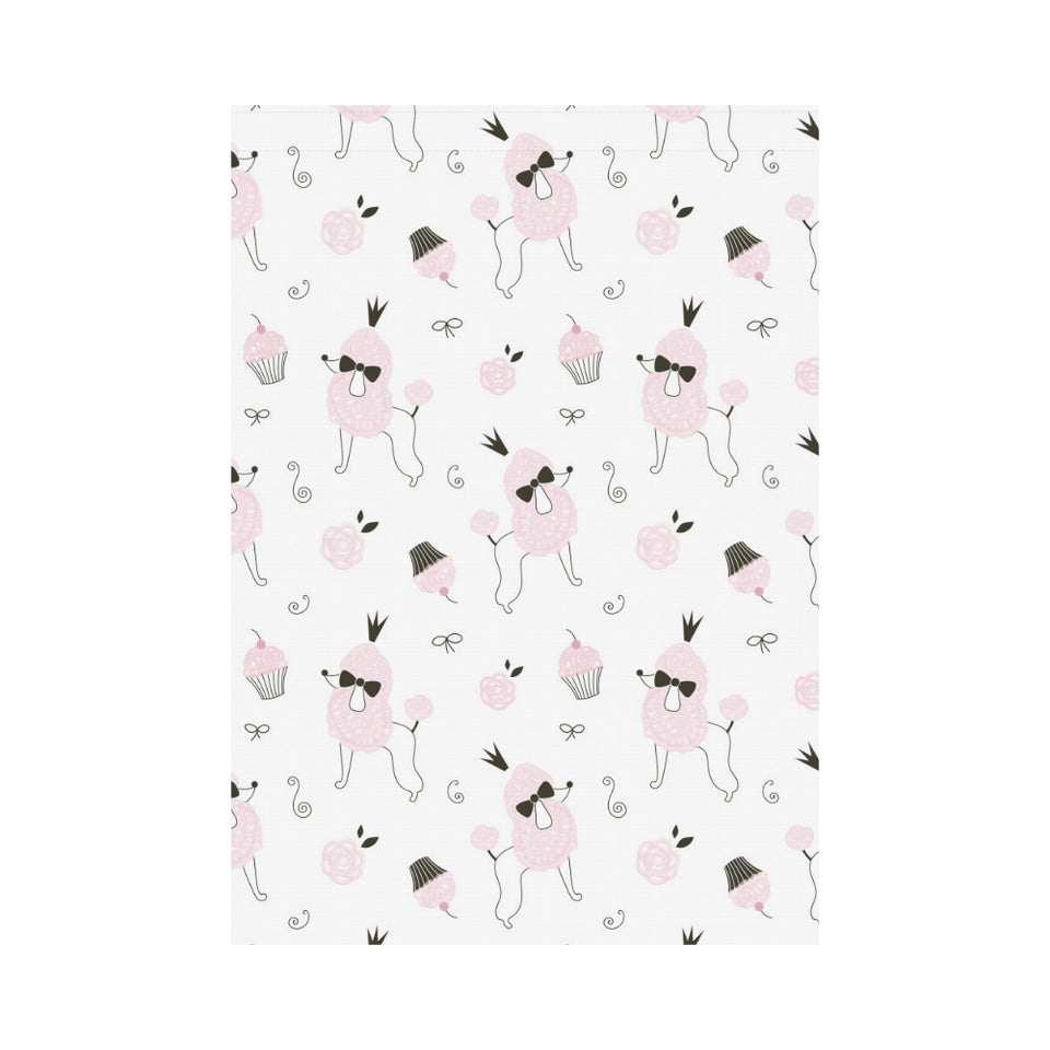 Poodle dog rose cake pattern House Flag Garden Flag