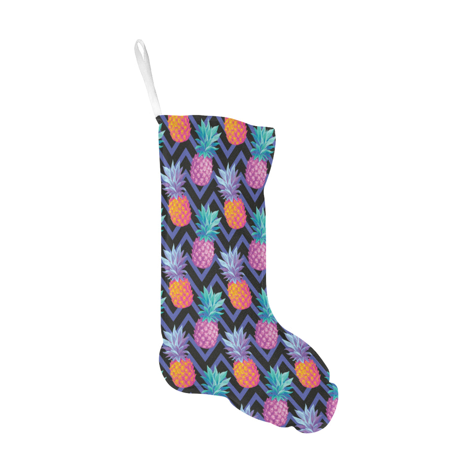 Pineapples pattern zigzag background Christmas Stocking