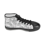 Cute french bulldog head pattern Women's High Top Canvas Shoes Black