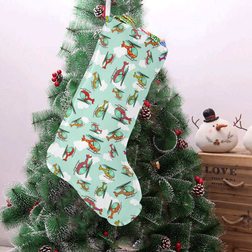 Helicopter design pattern Christmas Stocking
