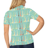 Giraffe Pattern Print Design 01 Women's All Over Print Polo Shirt