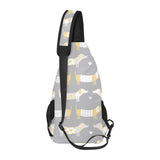 Cute dachshund dog pattern All Over Print Chest Bag