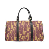 Hand drawn gold saxophone red background Travel Bag